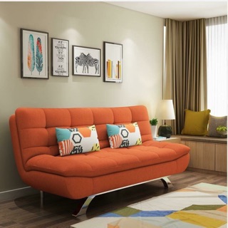 Sofa giường bọc vải màu cam