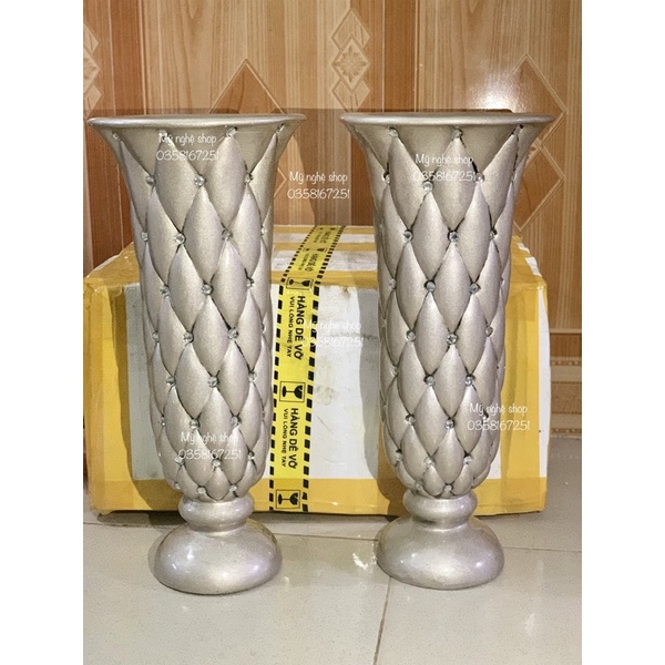 Bình hoa composite,Mỹ nghệ shop, decor, trang trí, quà tặng sinh nhật, tân gia, bình hoa giả, cao cấp mã trám 4