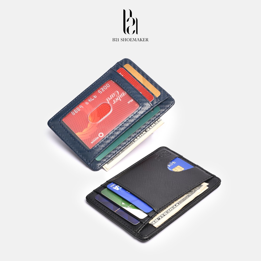 Ví Nam Nhỏ Gọn B21 Cầm Tay Dáng Đứng, Bóp Nam Mini Cao Cấp Đựng Thẻ Card ATM, CMND, GPLX Tiện Lợi
