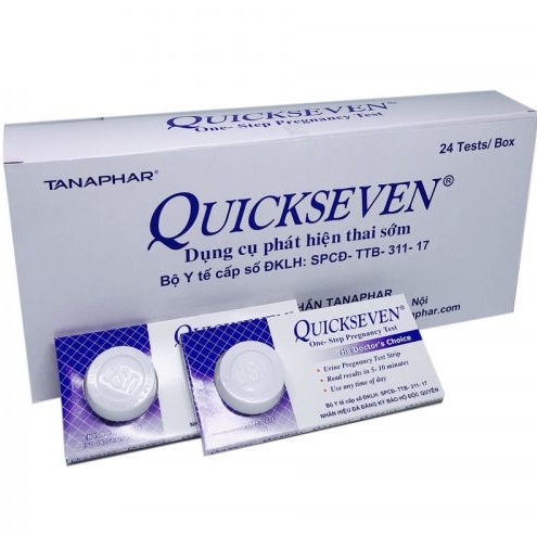 Que thử thai Quickseven.Phát hiện nhanh chính xác.Hôp 01 que.anthaomoc