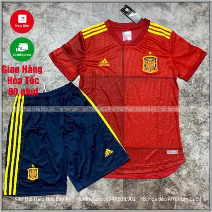 [Freeship] Áo bóng đá Đội tuyển Tây Ban Nha cao cấp mới nhất / quần áo đá banh đẹp * ་