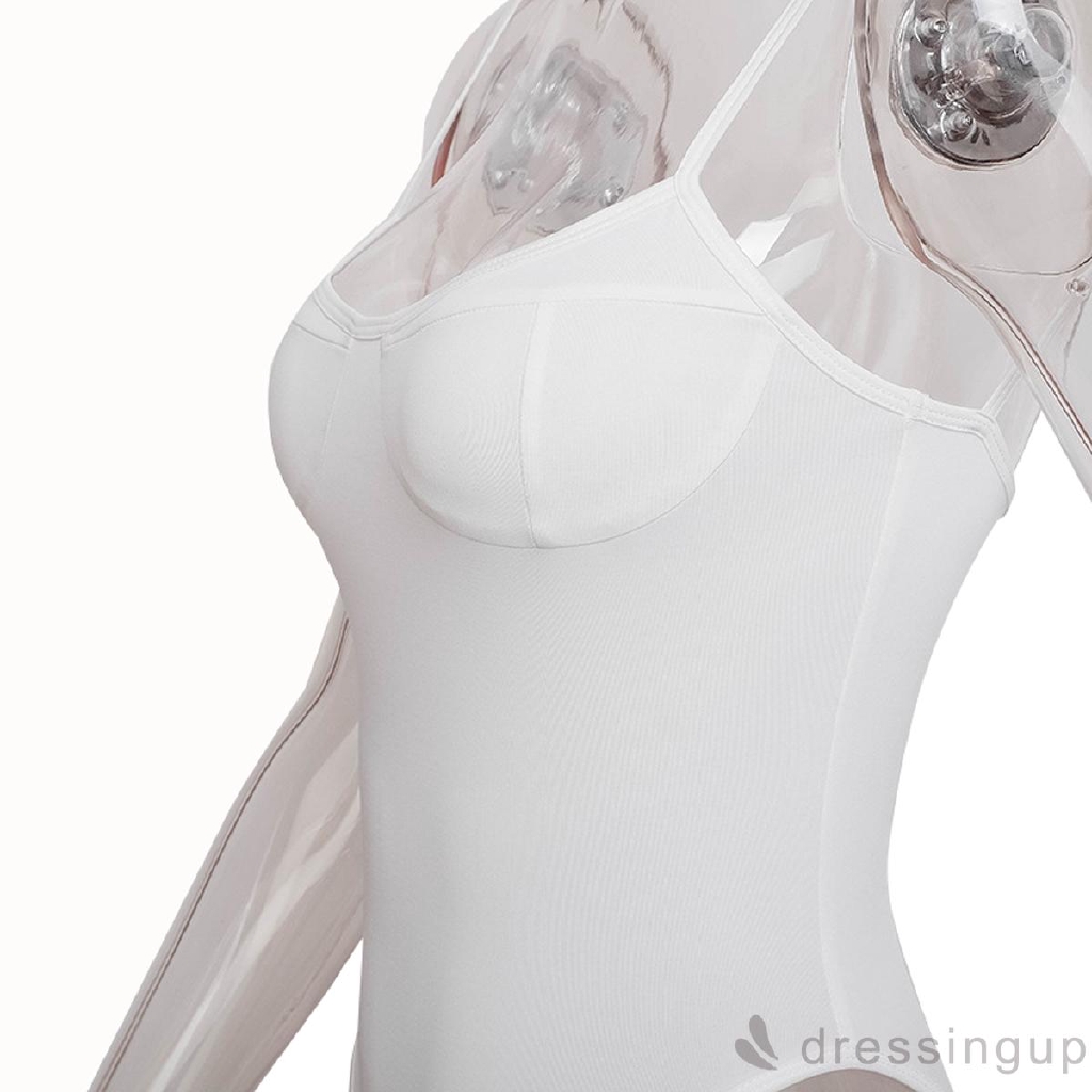 DRESSINGUP-Jumpsuit hai dây màu trơn phong cách Italia quyến rũ