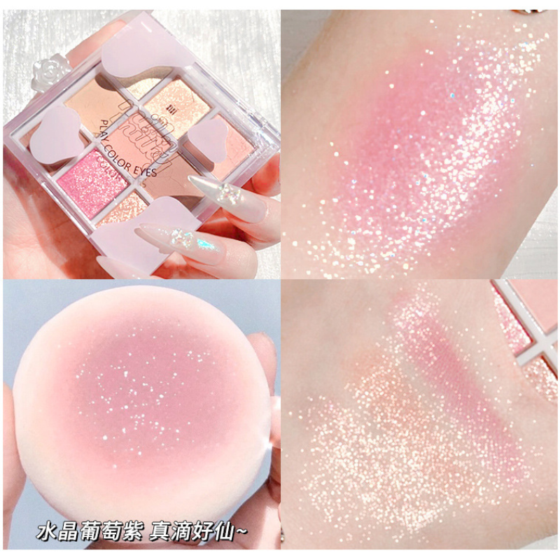 Xixi Bảng phấn mắt chín màu lì thích hợp cho người mới bắt đầu màu sữa taro tông đất | BigBuy360 - bigbuy360.vn