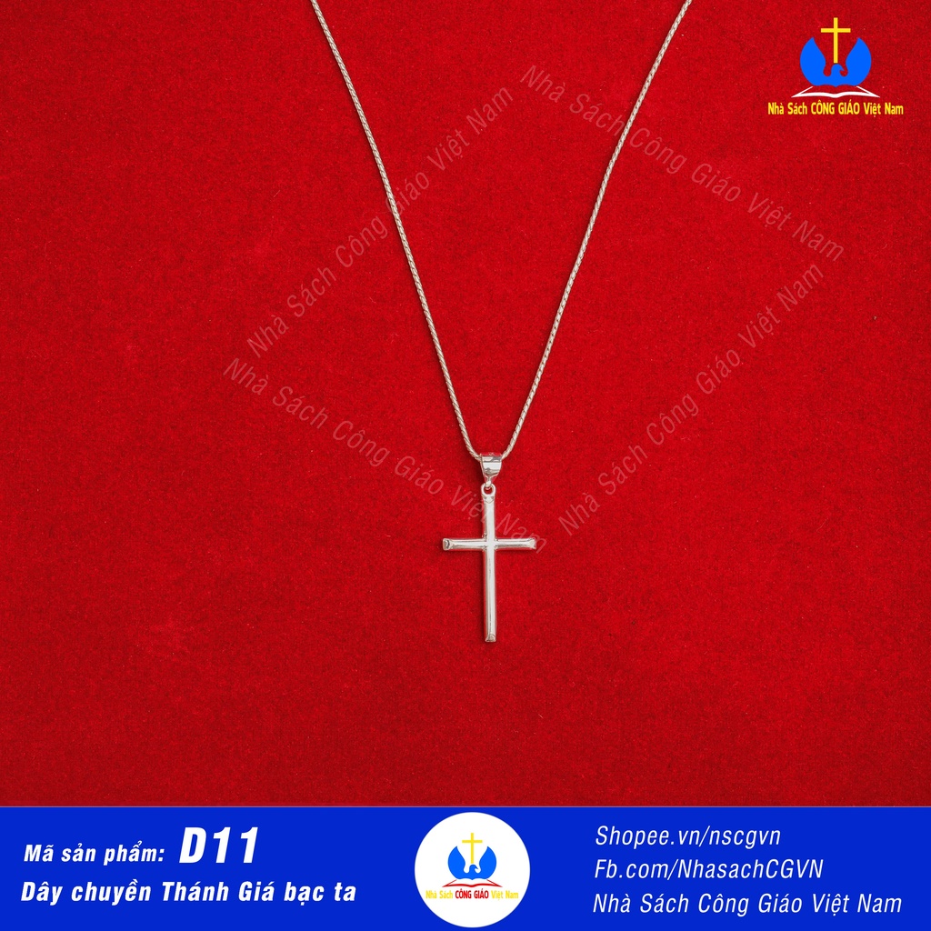 Dây chuyền bạc ta thánh giá trơn mẫu D11