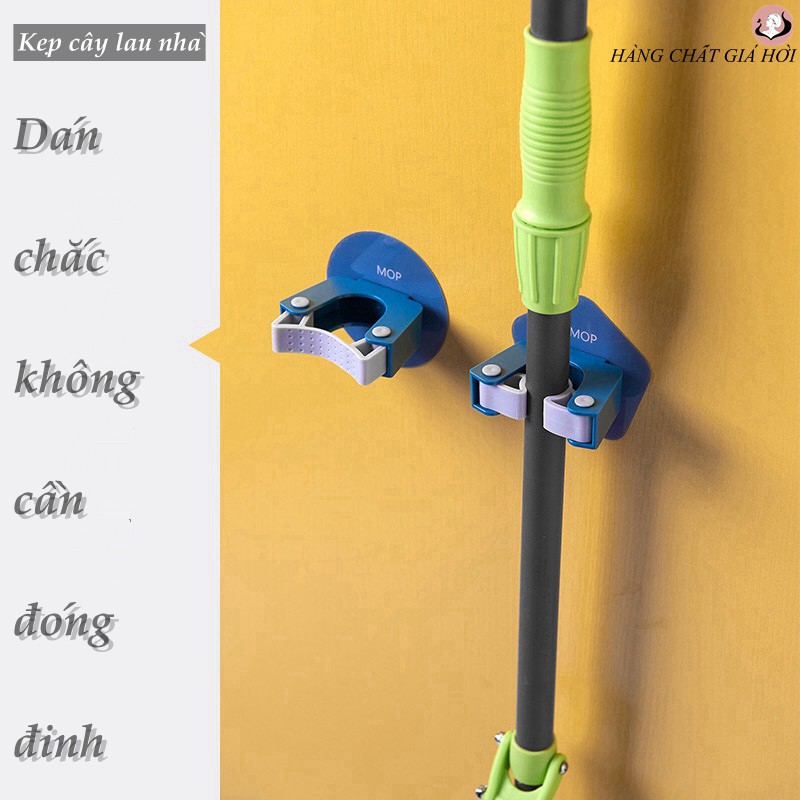 Móc dán tường kẹp cây lau nhà chịu lực tốt Việt Thư, siêu dính, chống nước