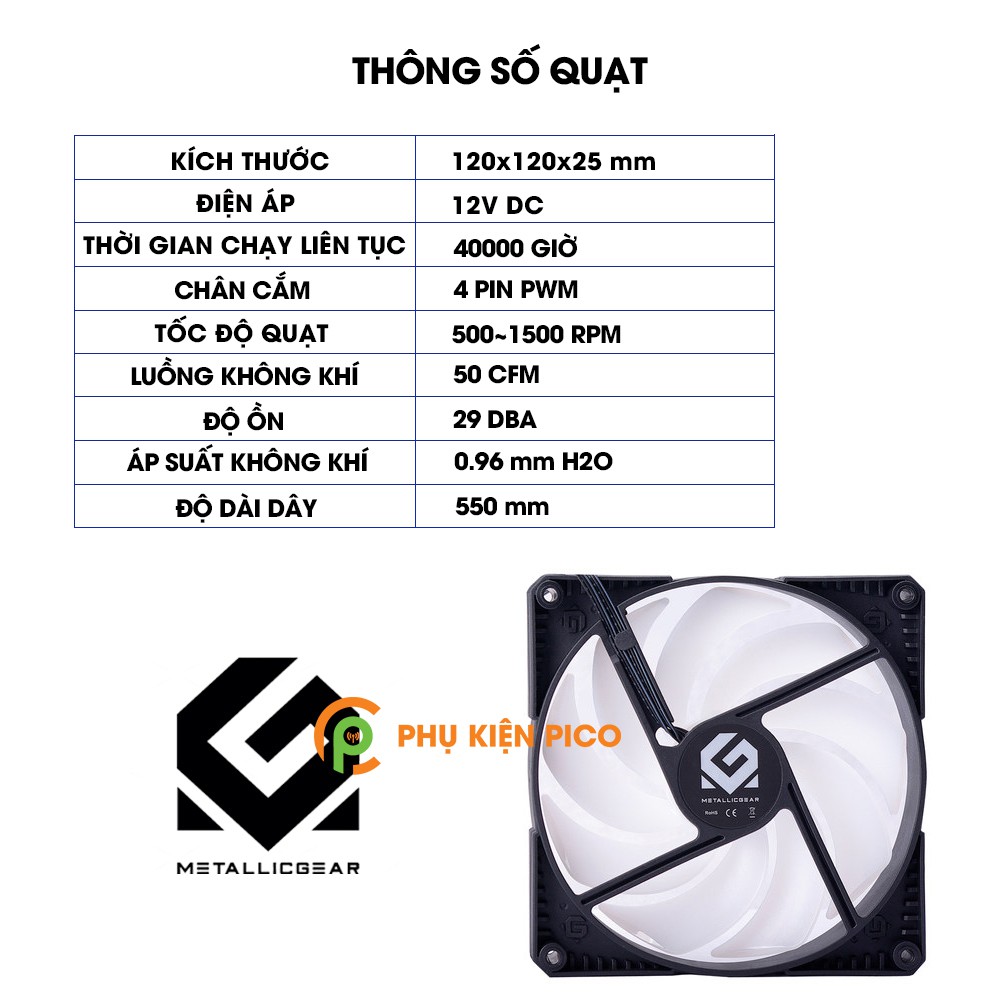 Quạt tản nhiệt case máy tính Phanteks MetallicGear Skiron RGB 120mm – Quạt fan case MetallicGear Skiron RGB 120mm