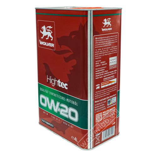 Wolver HighTec HYBRID 0W-20 4L_Nhớt động cơ ô Tô cao cấp nhập  Đức