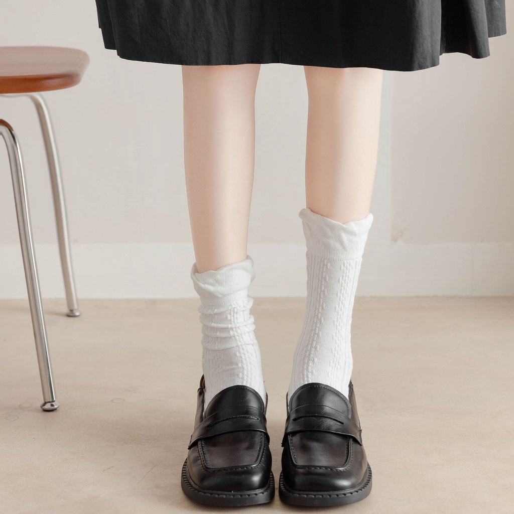 Vớ Cotton Cổ Cao Màu Sắc Ngọt Ngào Dễ Phối Đồ Thời Trang Phong Cách Hàn Quốc Cho Nữ