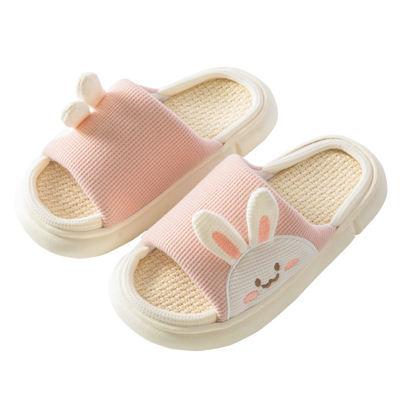 Dép Vải Lanh Chống Trượt Họa Tiết Hoạt Hình Dễ Thương Cho Nữ