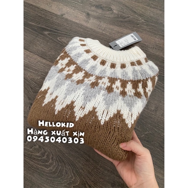 Áo len viền hoạ tiết nữ | BigBuy360 - bigbuy360.vn