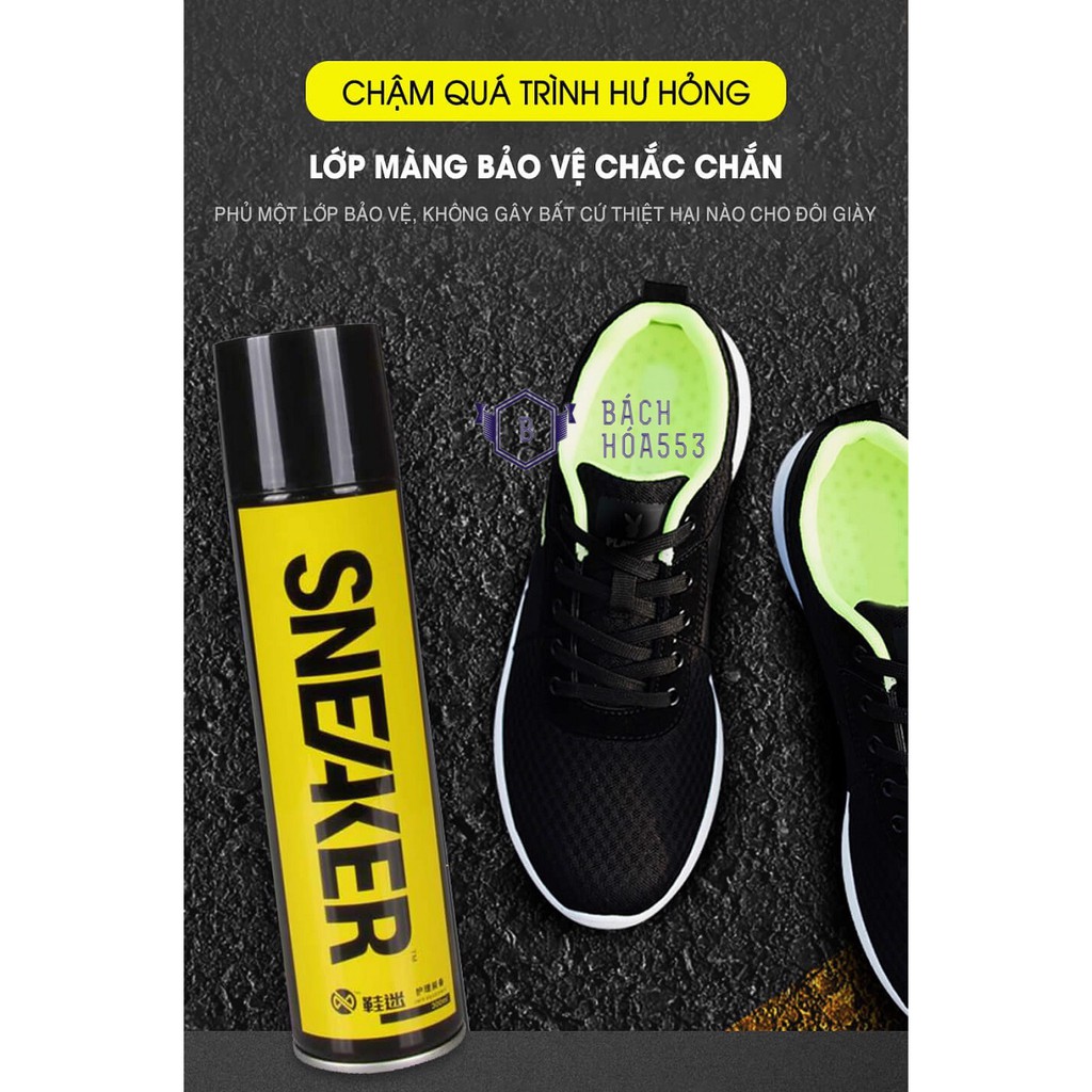 Chai xịt nano chống thấm nước giày Sneaker 300ml - Chống thấm nước, Chống bám bụi, Chống ố vàng