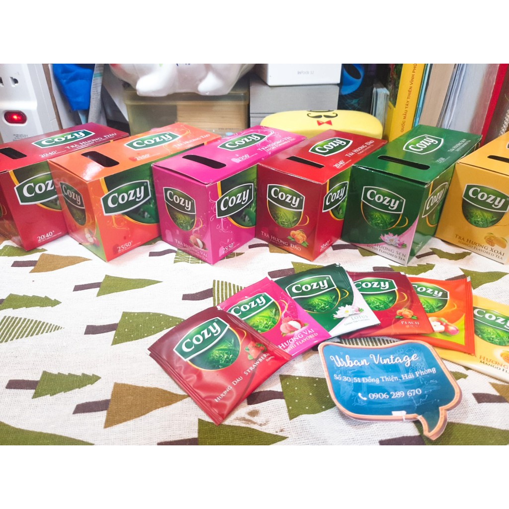 Trà túi lọc Cozy: trà đào, vải, dâu, xoài,... (2g/túi) | BigBuy360 - bigbuy360.vn