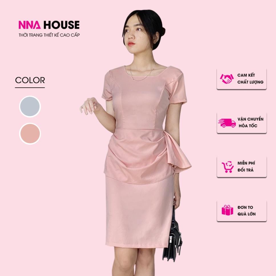 Váy cổ vuông thiết kế sang trọng - Đầm ôm xoắn eo phong cách trẻ trung xinh xắn NNAHOUSE Mã NA212