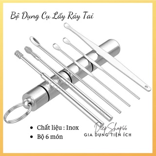 Dụng cụ lấy ráy tai -INOX 5 món 🎀SALE🎀 Lấy ráy tai -5 món cao cấp bằng thépdụng cụ vệ sinh tai