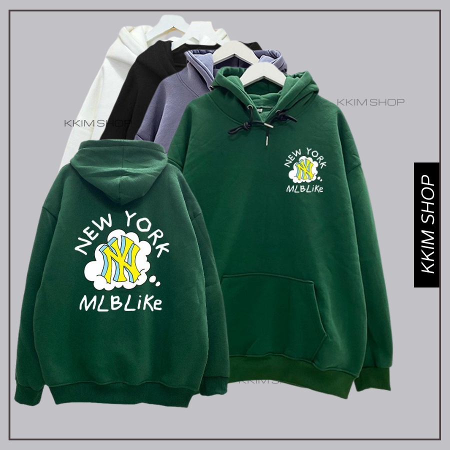 Áo Nỉ HOODIE NY MLP, Áo hoodie XANH LÁ unisex nam nữ form rộng oversize chất liệu Nỉ bông cao cấp KKIM SHOP