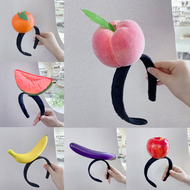 Flgo Băng Đô Hình Trái Cây Rau Củ Nhồi Bông Đáng Yêu