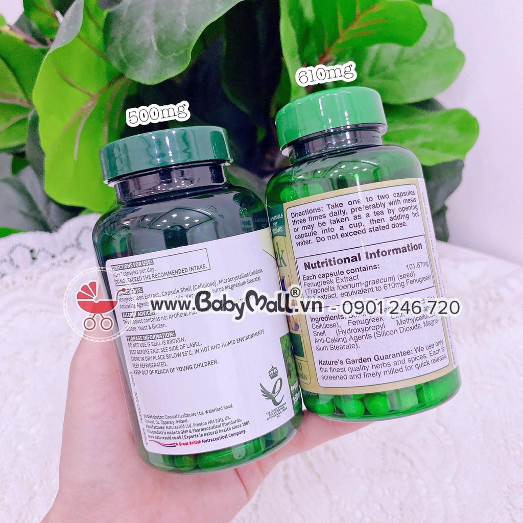 Combo lợi sữa Pregnacare + cỏ cà ri UK