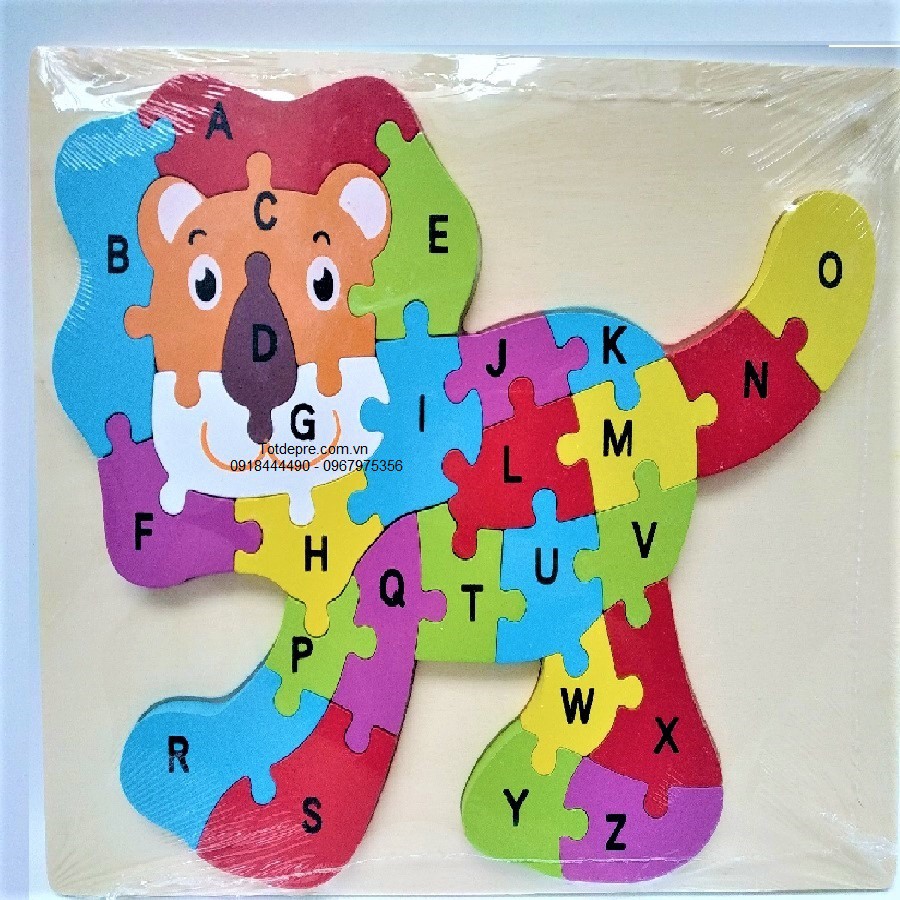 Ghép tranh gỗ kèm học chữ cái Tiếng Anh hàng Cao Cấp