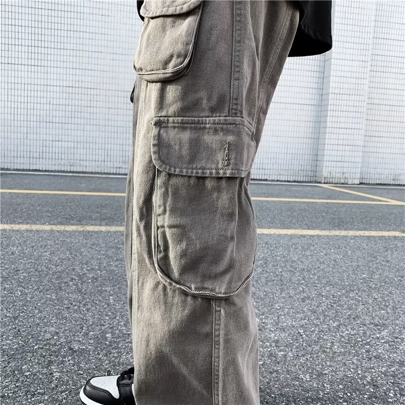 Quần Dài Dáng Rộng Màu Trơn Có Túi Lớn Phong Cách Hip Hop Thời Trang Mùa Hè Cho Nam Size S-3XL