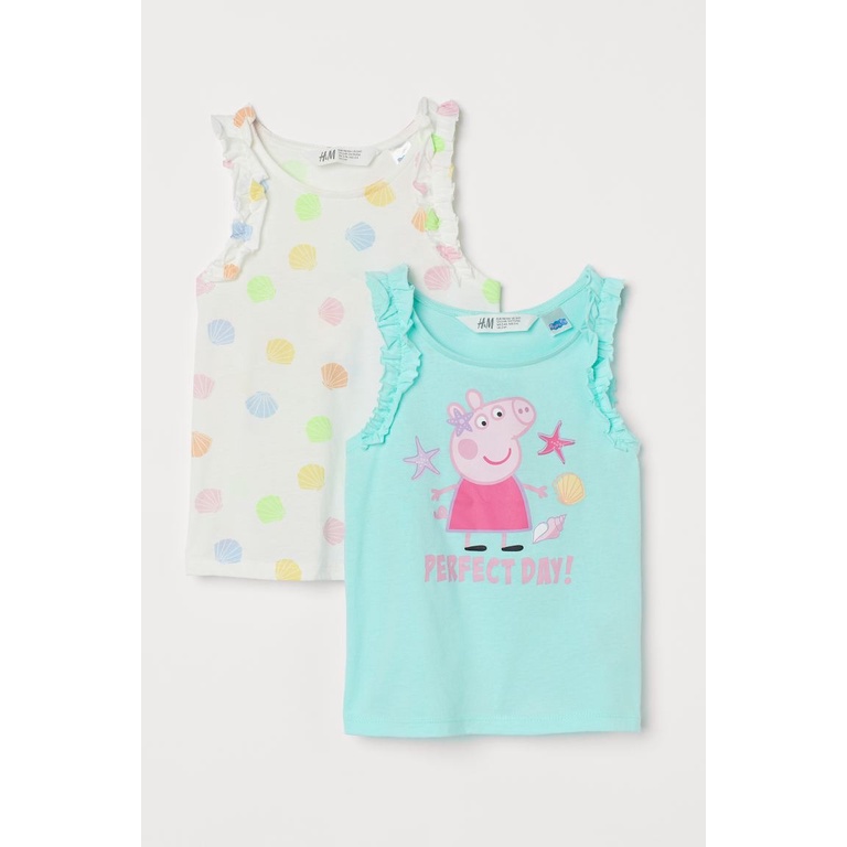 Áo ba lỗ peppa tách sét (không tag) HM Auth Size 6-8y