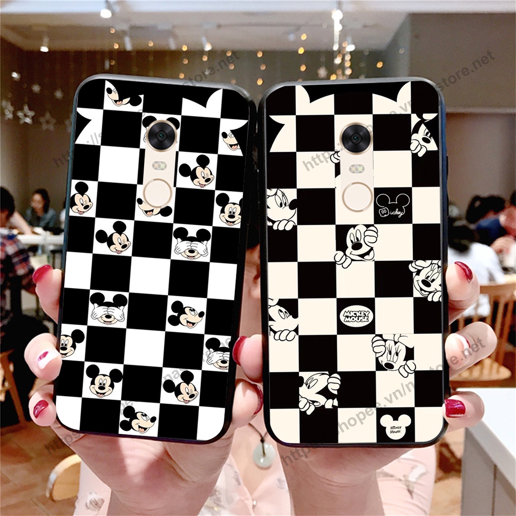 Ốp lưng Xiaomi Redmi Note 3 / Redmi Note 4/ Note 4x / Redmi 5 / Redmi 5 Plus trái tim họa tiết caro, mikey cute