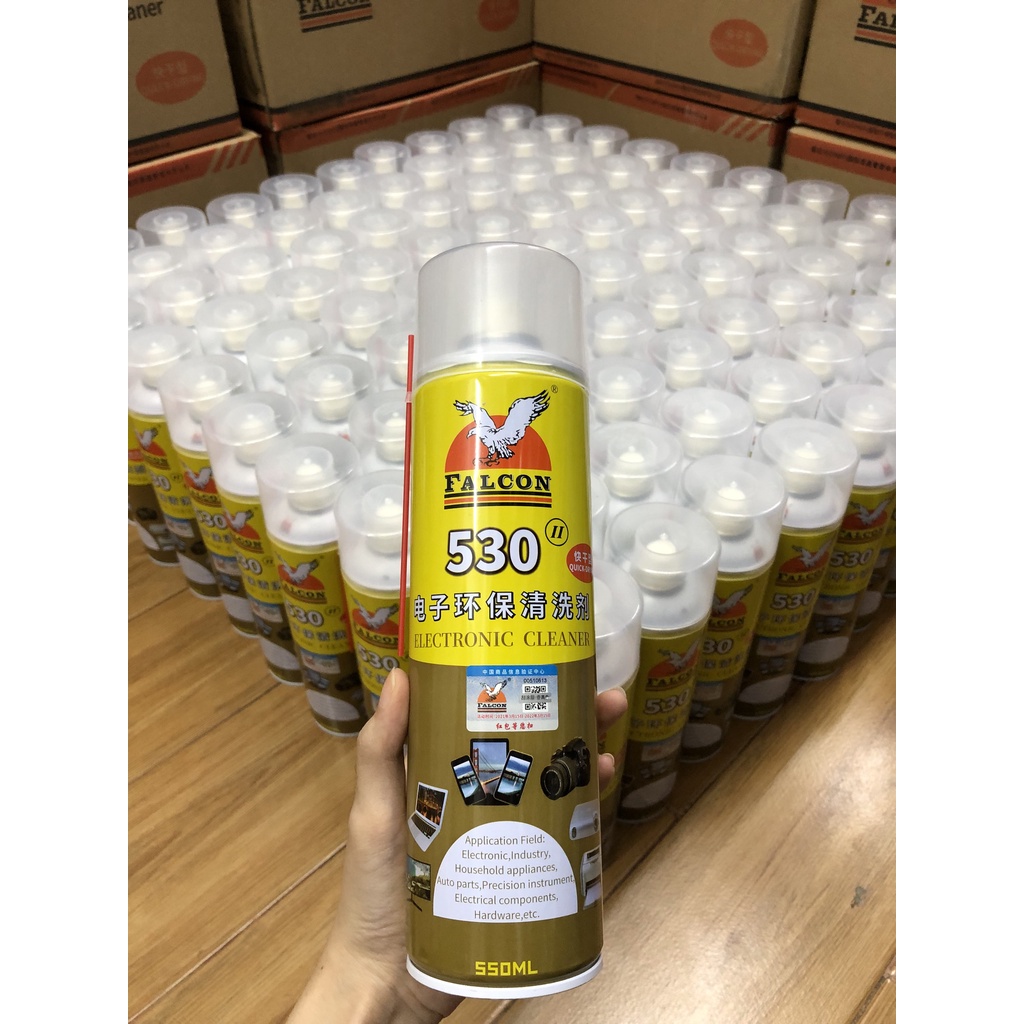 Chai xịt tẩy keo FALCON 530 II CHÍNH HÃNG - 550ml (vệ sinh, lau màn hình điện thoại,...)