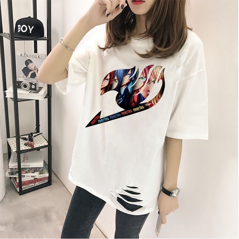 fairy tail horror popculture summer tee Women psychotropic printed cartoon tsh áo Thời Trang Nữ Áo thun