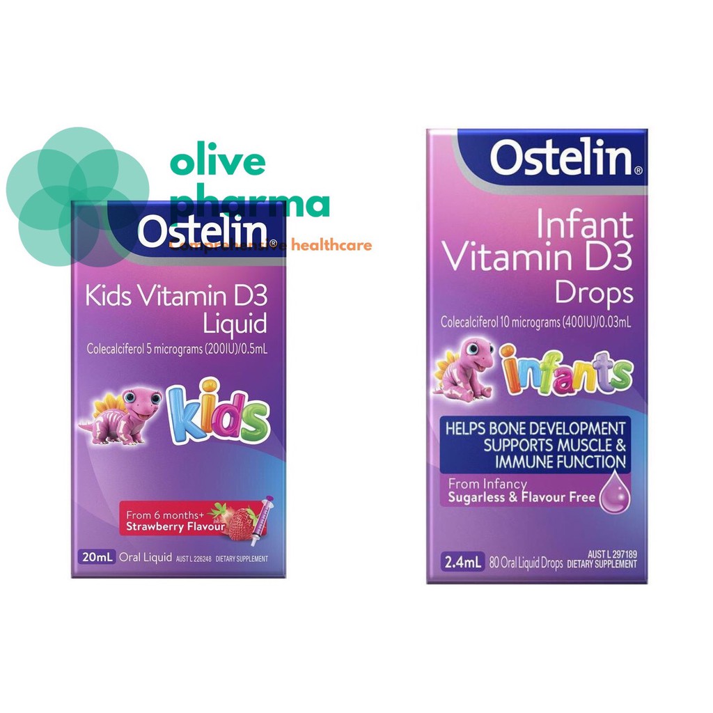 Vitamin D3 Ostelin bổ sung Vitamin D3 cho trẻ - Phát triển xương, bắp - Tăng cường hệ miễn dịch - Chống còi xương