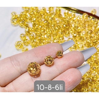 Charm cầu kim tien vàng 6li, 8li, 10li dùng mix vòng hoặc mặt dây chuyền