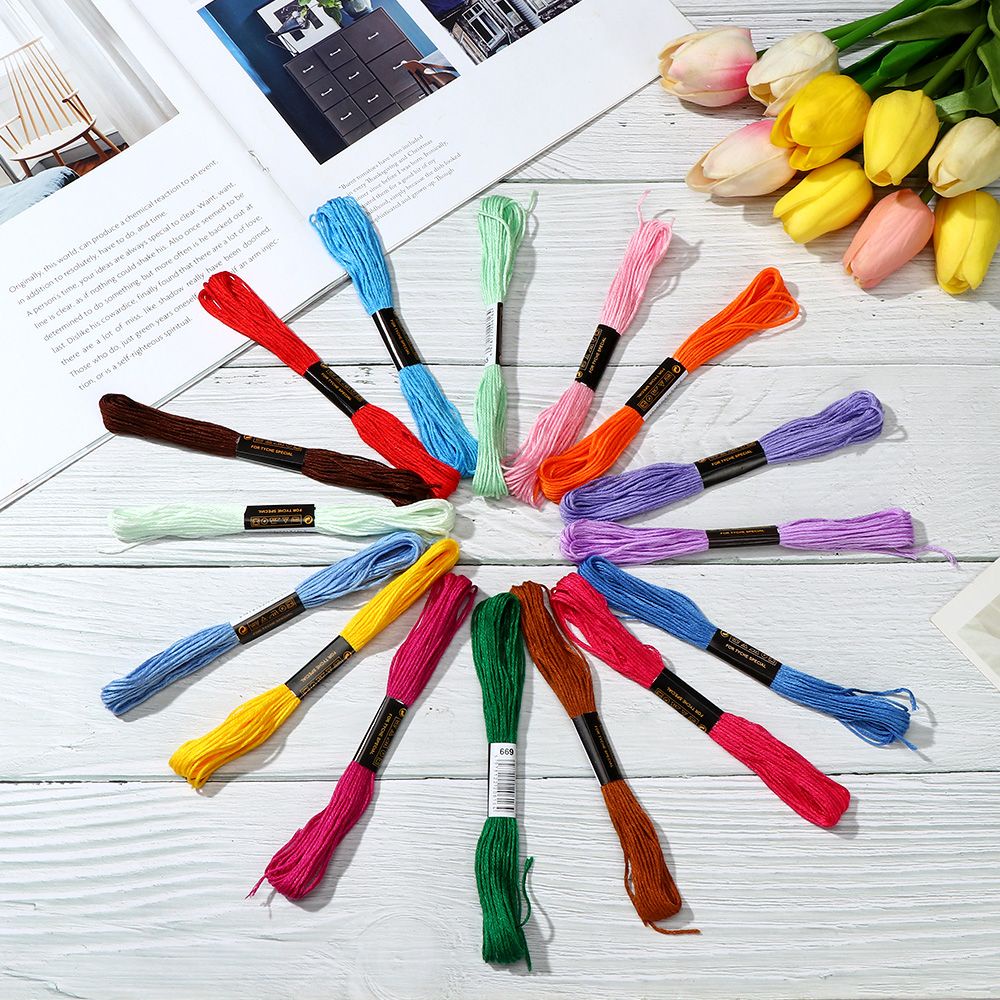 Bộ Dụng Cụ Thêu Tranh Chữ Thập Bằng Cotton Nhiều Màu Sắc DIY