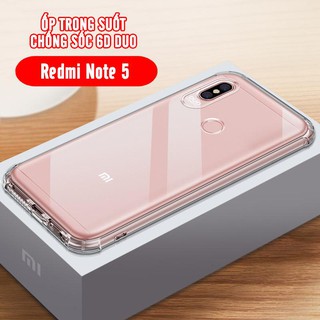 Ốp lưng Xiaomi Redmi Note 5 / Note 5 Pro, trong suốt chống sốc 6D