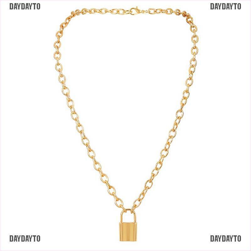 Vòng cổ Mặt Hình Ổ Khóa Bằng Thép Không Gỉ Phong Cách Punk Unisex