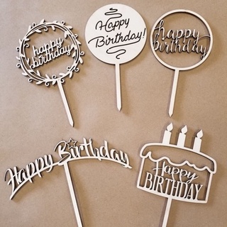 Cây gỗ HappyBirthday cắm bánh sinh nhật Korea Style