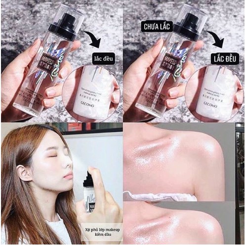 Xịt  GECOMO khóa nền khóa lớp trang điểm dưỡng ẩm kiểm soát dầu lâu trôi hiệu GECOMO cao cấp 100ml | BigBuy360 - bigbuy360.vn
