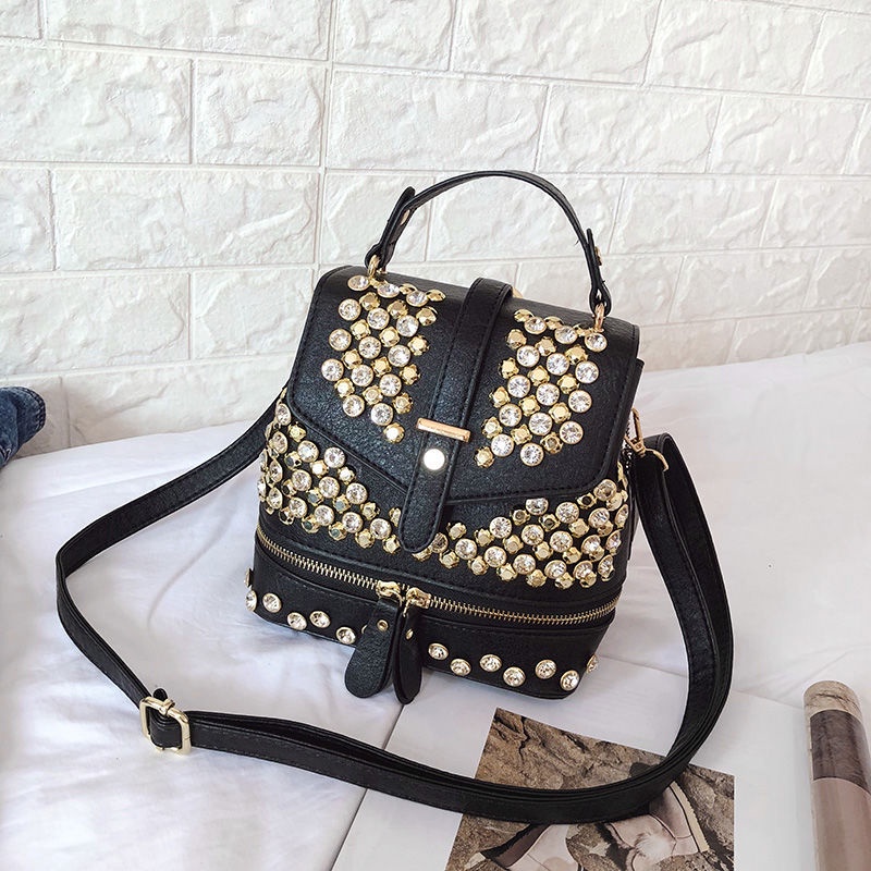 Ba Lô Mini Đính Kim Cương Giả Phong Cách Mới Phương Tây Dễ Phối Đồ Thời Trang Cho Nữ