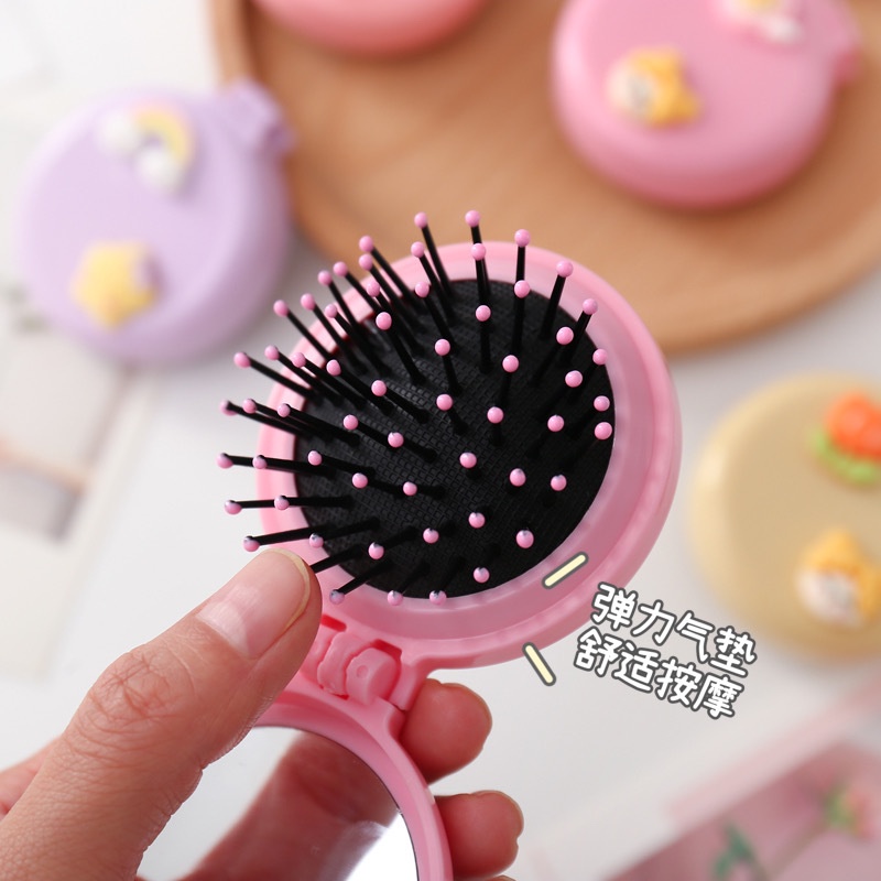 Gương mini kèm lược bỏ túi phong cách hàn quốc