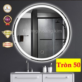 ( giá sỉ ) gương led tròn makeup có cảm ứng 3 chạm thông minh kích thước D50 - guonghoangkim mirror