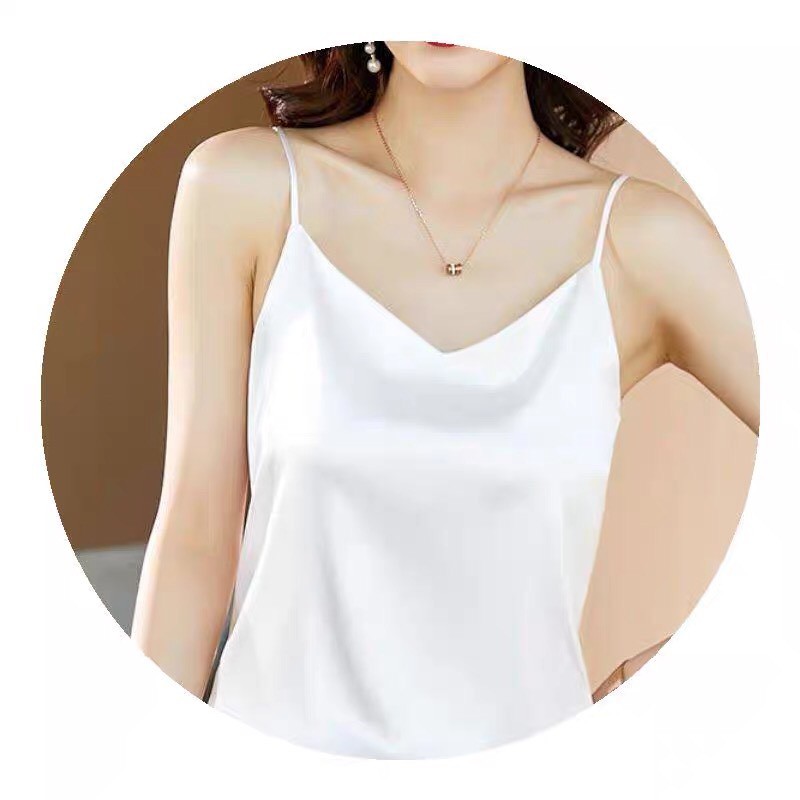 [FREESHIP & SALE 50%] Áo hai dây lụa satin cổ tim Fkaro | BigBuy360 - bigbuy360.vn