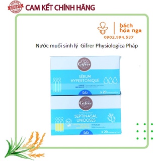 Nước Muối Sinh Lý Gifrer Physiologica Pháp Tép Vàng/Xanh Hộp 20 ống x 5ml
