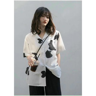 Áo Sơ Mi Bò Sữa Cổ Vest