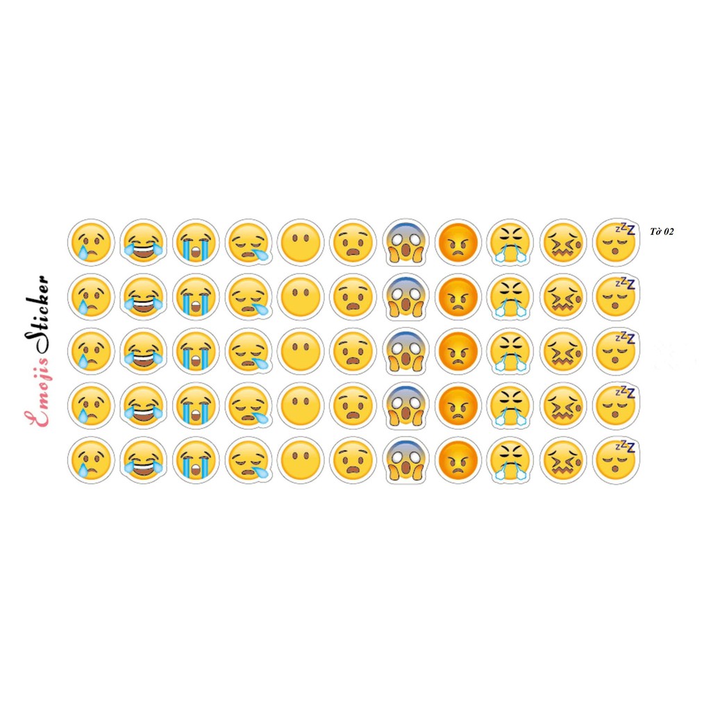 Combo 3 Tờ - 165 Sticker Mặt Cười Emojis Cảm Xúc Siêu Dễ Thương Trang Trí Decor Bullet Journal Take Note