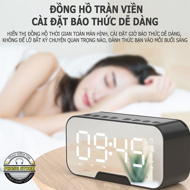 Loa Bluetooth Kimiso k10 Tích hợp đồng hồ báo thức / đo nhiệt độ / Đài FM - Loa kimiso k10 Màn hình Led tráng gương