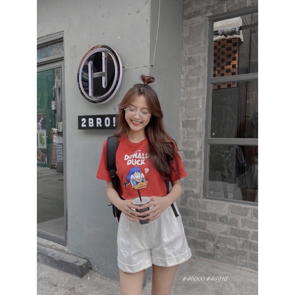 Quần Short vải 1919-lưng thun 1 nút-lật lai