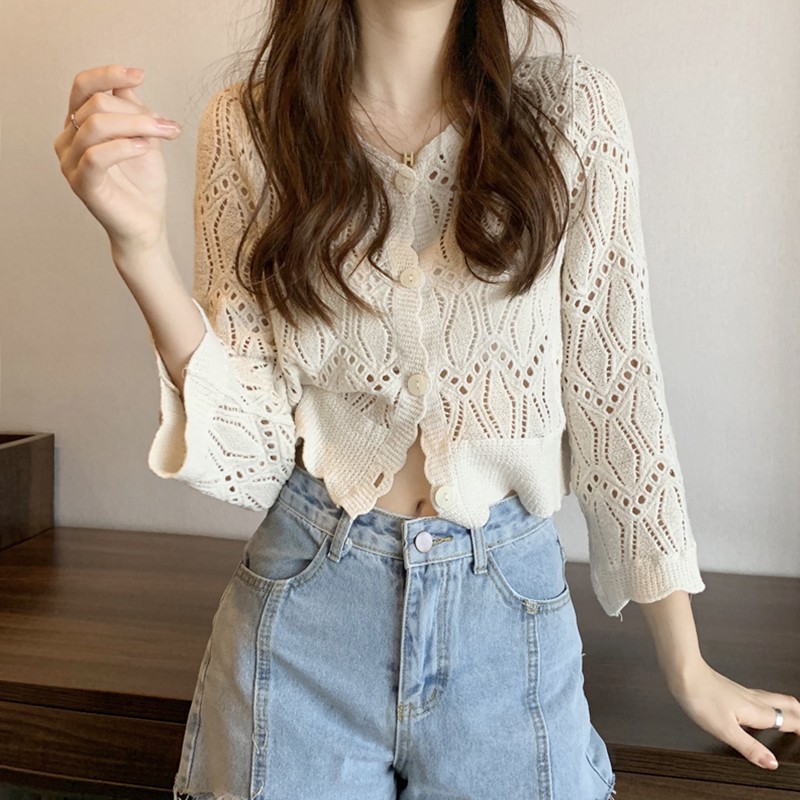 áo len ren khoác ngoài xinh yêu chất đẹp 2021