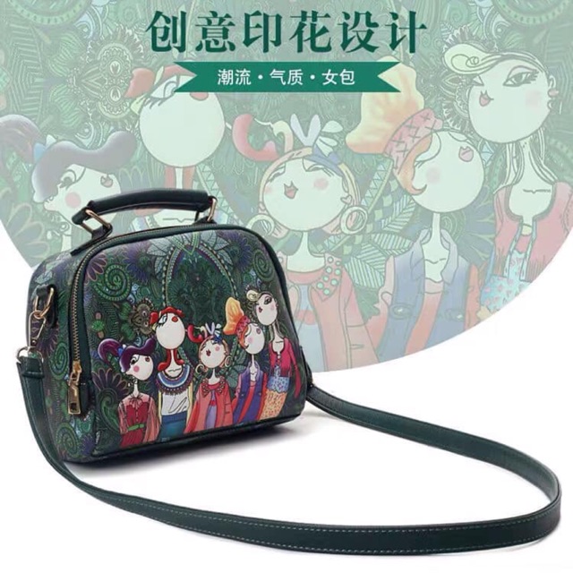 Túi hộp cô gái xanh