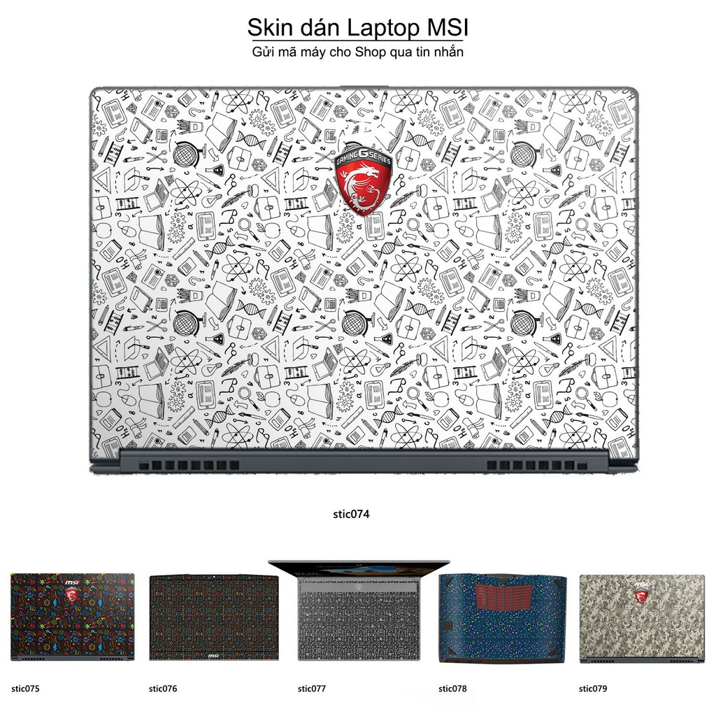 Skin dán Laptop MSI in hình Hoa văn sticker _nhiều mẫu 13 (inbox mã máy cho Shop)