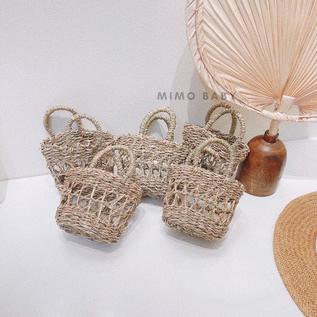 Túi cói mini phong cách hàn quốc đáng yêu cho bé gái Mimo baby TC06