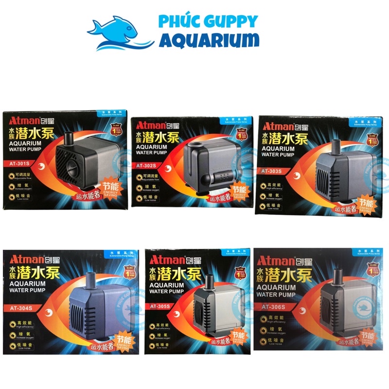 Máy Bơm Nước ATMAN AT-301S/302S/303S/304S/305S/306S | Máy Bơm Nước Bể Cá Tiết Kiệm Điện,Hiệu Suất Cao