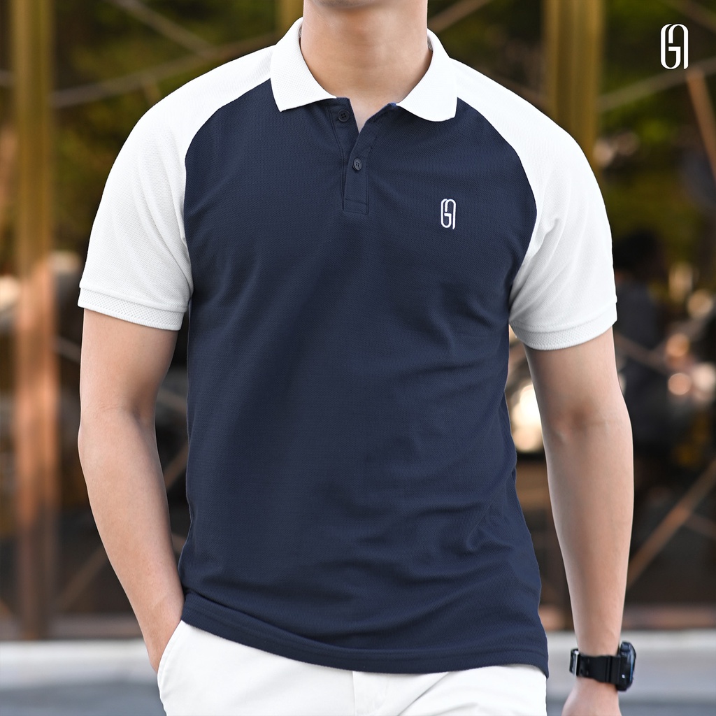 Áo Polo nam Otis Polo Shirt thiết kế kẻ sọc hai màu, 100% cotton, thoáng mát GM THE GMEN ELEGANT EST 2017