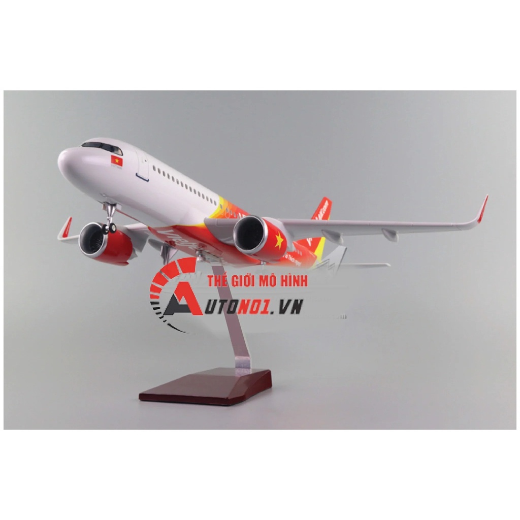 Mô hình máy bay V  i e t j e t  A  ir  47cm 1:130 có đèn led tự động theo tiếng vỗ tay hoặc chạm MB47003